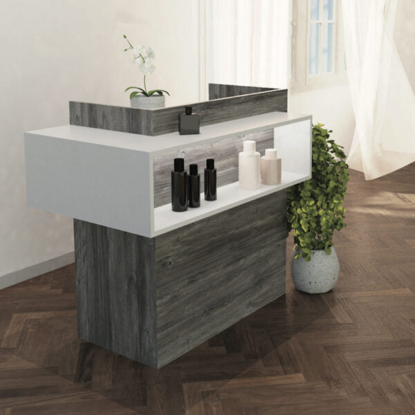 BANCO CASSA RECEPTION PER ESTETISTA CENTRO ESTETICO PARRUCCHIERE BARBIERE SPA RIPIANO LED