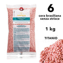 CERA BRASILIANA CERETTA SENZA STRISCE INDOLORE PALLINE TITANIO ROSA Xanitalia