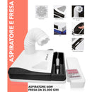Aspiratore per ricostruzione unghie con tubo 2in1 doppia aspirazione + fresa 35.000 giri aspirazione dall’alto e dal basso 60W
