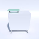 BANCO CASSA RECEPTION PER CENTRO ESTETICO ESTETISTE CENTRO BENESSERE SPA LEGNO BIANCO E VETRO TRILLY KEOPALIA KE133080