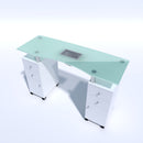 Tavolo manicure con aspiratore in vetro per estetista centro estetico