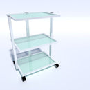 Carrello in vetro con ruote per estetista centro estetico 3 ripiani