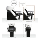 LAVATESTA CERAMICA POLTRONA LAVAGGIO PARRUCCHIERE BARBIERE SKY MELCAP MADE IN ITALY