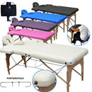 LETTINO DA MASSAGGIO PIEGHEVOLE IN LEGNO CON PORTAROTOLO PER ESTETISTA MASSAGGIATORE CON BORSA FORO VISO BRACCIOLI