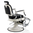 POLTRONA DA BARBIERE PARRUCCHIERE VINTAGE CROMATA BASE ROTONDA PISTONE A GAS PEDALE MUSTANG