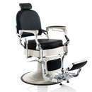POLTRONA DA BARBIERE PARRUCCHIERE VINTAGE CROMATA BASE ROTONDA PISTONE A GAS PEDALE MUSTANG