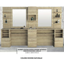 POSTAZIONE DOPPIA DA BARBIERE VINTAGE BARBER SHOP COMPLETA DI SPECCHIO, LAVANDINO IN CERAMICA, DOCCETTA E MISCELATORE ROVERE