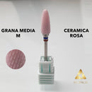 PUNTA IN CERAMICA ROSA PINK MEDIA UNIVERSALE PER FRESA MANICURE RICOSTRUZIONE UNGHIE