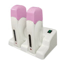 FORNELLO SCALDACERA PER CERETTA KEOPALIA KIT BASE DUO 2 MANIPOLI A RULLO DA 100 ML EPILAZIONE ESTETISTA SCALDARULLO