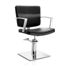 SEDIA POLTRONA DA BARBIERE PARRUCCHIERE PEDALE PISTONE A GAS HAIR ALPHA nera