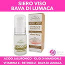 SIERO VISO ANTIRUGHE RIGENERANTE ALLA BAVA DI LUMACA LIFTING ACIDO JALURONICO MANDORLE DOLCI VITAMINA E RETINOLO RETINOL COMPLEX