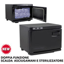 STERILIZZATORE HOT CABINET SCALDA ASCIUGAMANI SCALDASALVIETTE CON OZONO NERO PER BARBIERE PARRUCCHIERE CENTRI ESTETICI E SPA MELCAP