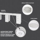 Tavolo manicure doppia postazione con aspiratore per estetista centro estetico legno laccato bianco 3 cassetti linea Regin mod. Keopalia Ke131060