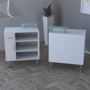 BANCO CASSA RECEPTION PER CENTRO ESTETICO ESTETISTE CENTRO BENESSERE SPA LEGNO BIANCO E VETRO TRILLY KEOPALIA KE133080