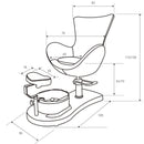 POLTRONA PODOLOGICA PEDICURE PEDILUVIO SPA CENTRO ESTETICO SALONE PIEDI ESTETISTA CON VASCA CREM WEELKO