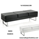 POLTRONA ATTESA CLIENTI DIVANO NERO PER BARBIERI PARRUCCHIERI SPA CENTRO ESTETICO DIVANETTO 3 POSTI