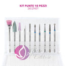 KIT PUNTE FRESA DRY MANICURE CUTICOLE IN DIAMANTE 10 PZ ESTETISTA ONICOTECNICA PUNTE PER FRESA ESTETISTA