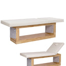 LETTINO IN LEGNO PER MASSAGGI ESTETISTA CENTRO ESTETICO REGOLABILE IN ALTEZZA CON SCHIENALE FORO VISO OCCI DELLA WEELKO WKS017.A26