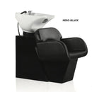 LAVATESTA PER PARRUCCHIERE POLTRONA IN PELLE LAVABO VASCA BASCULANTE IN CERAMICA PER SALONE CAPELLI SAGE