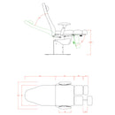 POLTRONA PODOLOGICA 1 MOTORE CON GAMBALI SEPARATI PER ESTETISTA WEELKO EXTENS 2232A