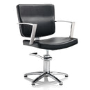 SEDIA POLTRONA DA BARBIERE PARRUCCHIERE PEDALE PISTONE A GAS HAIR ALPHA nera