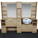 POSTAZIONE DOPPIA DA BARBIERE BARBER SHOP PARRUCCHIERE CON LAVABO LAVELLO IN LEGNO MADE IN ITALY ITALIANA PERSONALIZZABILE