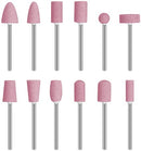 KIT PUNTE PER FRESA PEDICURE AL QUARZO ROSA UNIVERSALI PER MANICURE E PEDICURE 12 PEZZI