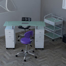 Tavolo manicure con aspiratore in vetro per estetista centro estetico