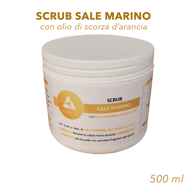 Scrub Sale Marino con olio di scorza d'Arancia 500 ml Keopalia made in Italy