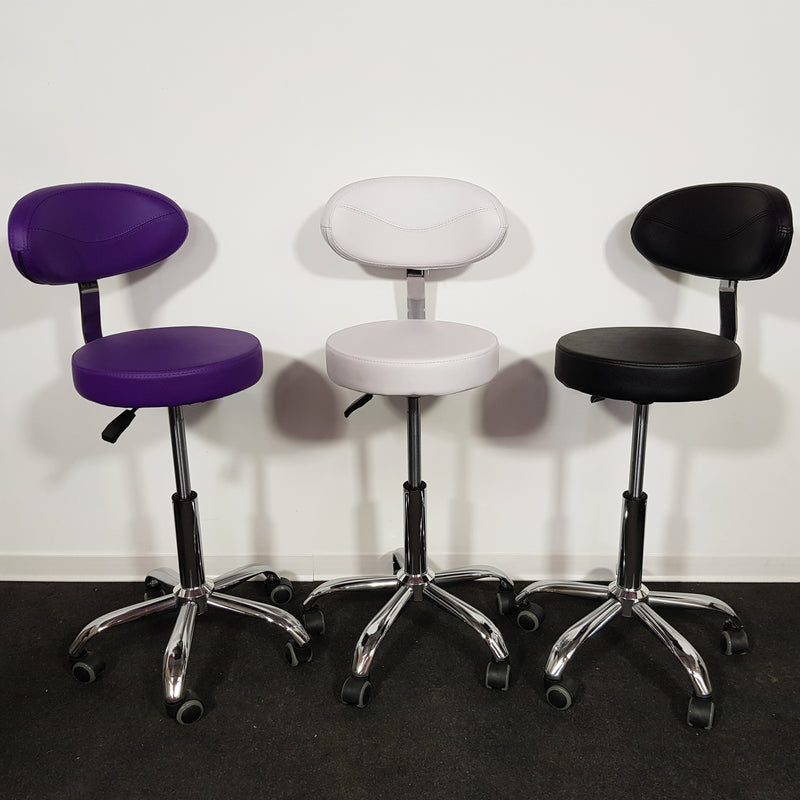 SGABELLO SEDIA MANICURE PER ESTETISTA REGOLABILE IN ALTEZZA PER TAVOLO MANICURE CENTRO ESTETICO CON RUOTE PISTONE KEOPALIA