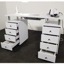 TAVOLO MANICURE CON ASPIRATORE A CASSETTO PROFESSIONALE , CON CASSETTIERE PER CENTRO ESTETICO ESTETISTA 8 CASSETTI RUOTE KEOPALIA PRO71