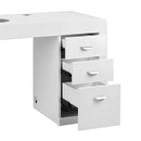Tavolo manicure doppia postazione con aspiratore per estetista centro estetico legno laccato bianco 3 cassetti linea Regin mod. Keopalia Ke131060